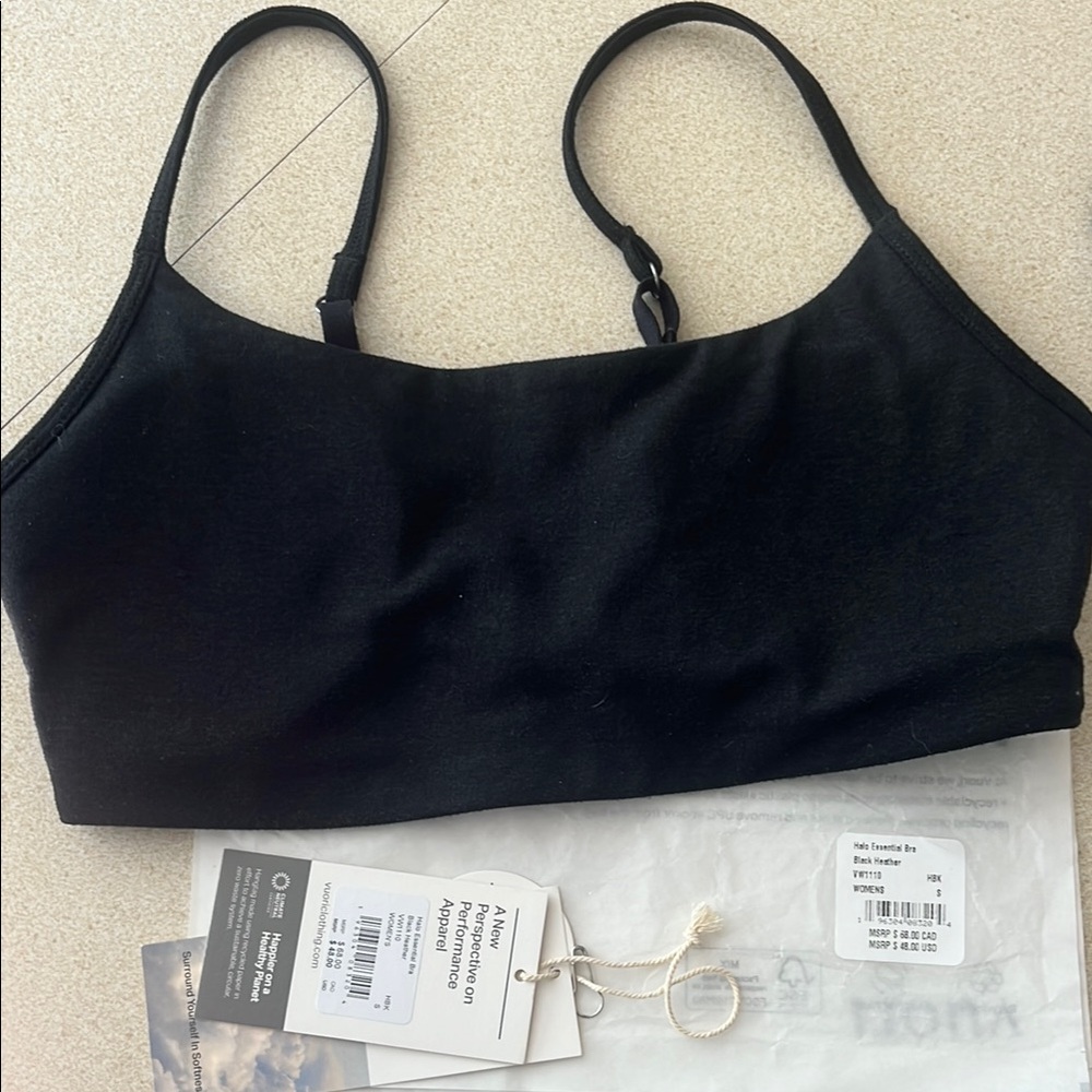 Vuori Halo Essential Bra - Black Heather Small